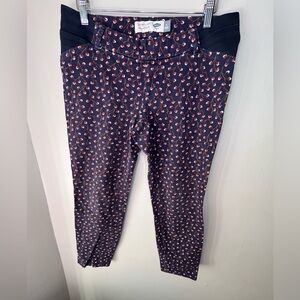 Old Navy Women’s Maternity Pixie Navy Tree Print Ankle Pants Size 6